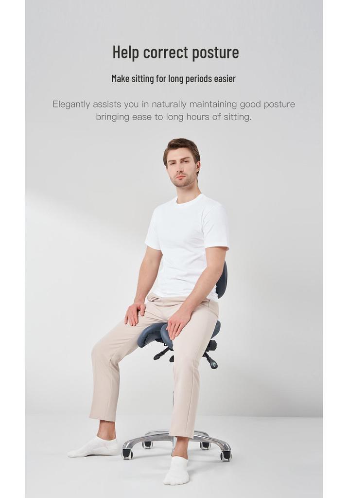 Master MS14 Dentist Saddle Chair: Adjustable, Ergonomic, Two-Piece Rotating Office Chair for Salon and Posture Support