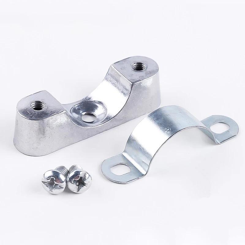5/10Pcs 16/20/25/32/40/50Mm Aluminum Alloyl Off-Wall Code Saddle Clip Pipe Clamp Pipe Bracket Fixed Clip