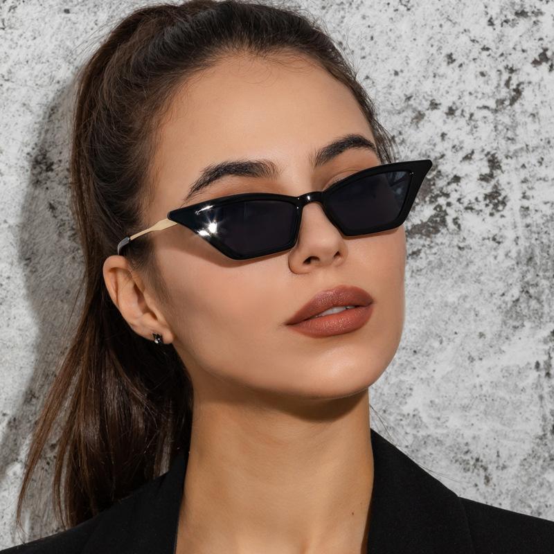 Ladies Sunglasses Ins Korean Sunglasses Women Small Cat Eye Sun Glasses Metal Design Anti-Uv Outdoor Accessories