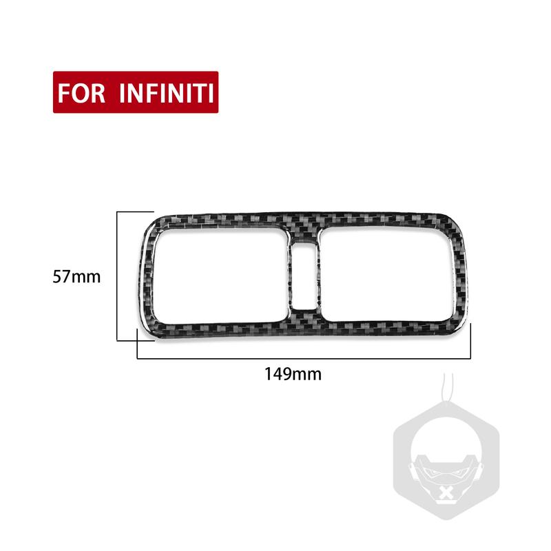 For Infiniti FX QX70 Soft Real Carbon Fiber Rear Air Outlet Trim Frame Panel Tuning Cover Sticker Car Interior Accessories Trim