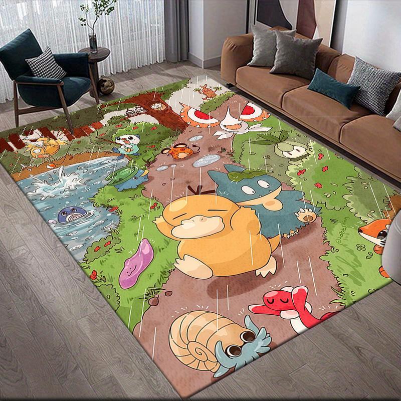 Pokémon All-Star Healing Anti-Slip Floor Mat, Rectangular Carpet for Living Room, Sofa & Bedroom