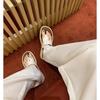 ~ Height Increase 5.5cm~ Thick Bottom Tassel Buckle Clip Foot Herringbone Woven Sandals