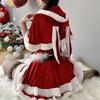 Cosplay Shawl Color Matching Rabbit Shape Hooded Thick Warm Soft Plush Christmas New Year Party Santa Claus Cape Bunny Girl Cloak Unifrom Costumes