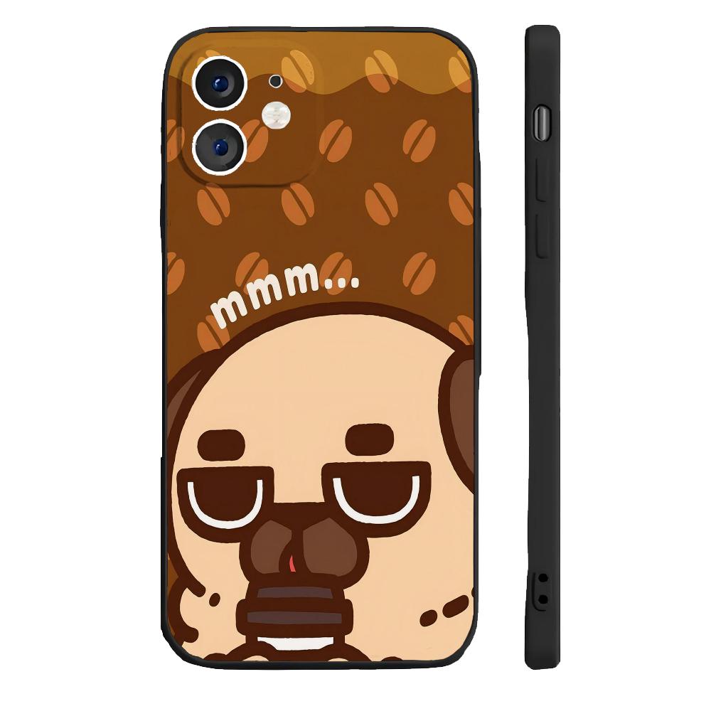 Чехол для телефона P-Puglie Dog Pug силиконовый мягкий для iPhone 16 15 14 13 12 11 Plus Pro Max Plus