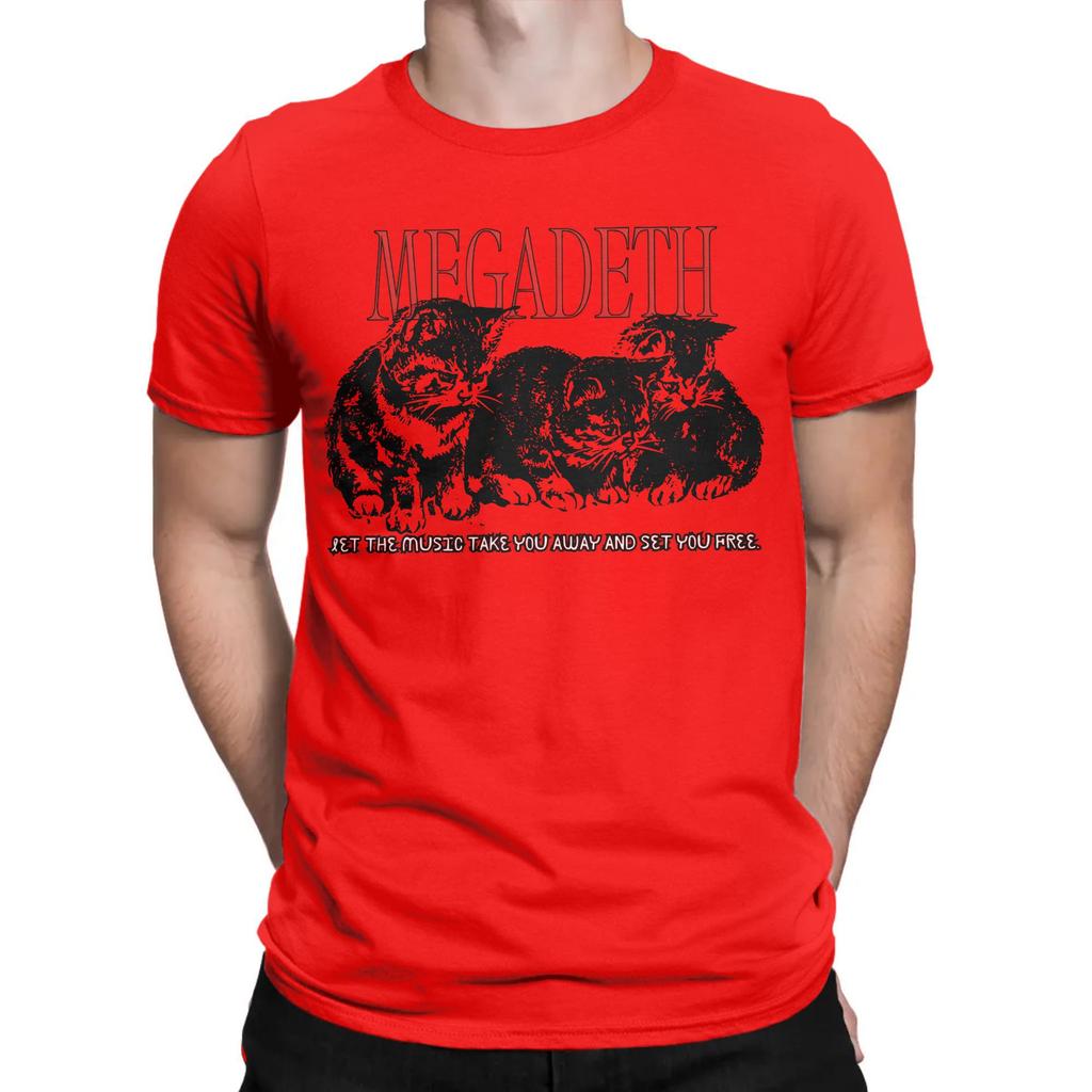 Футболка Heavy Metal Megadeths для мужчин, винтажные футболки с коротким рукавом и круглым воротом, летняя одежда из 100% хлопка