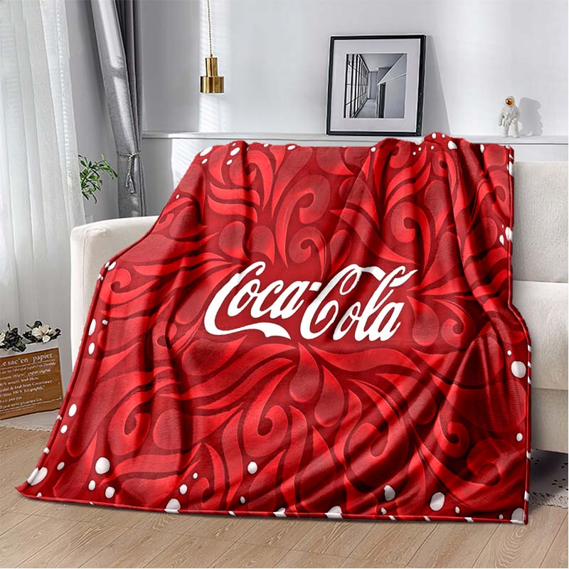 3D New Fashionable Printed C-Coca C-ColaS Flannel Sofa Bed Blanket Office Airplane Travel Picnic Warm Bed Cover Quilt Sleep Gift