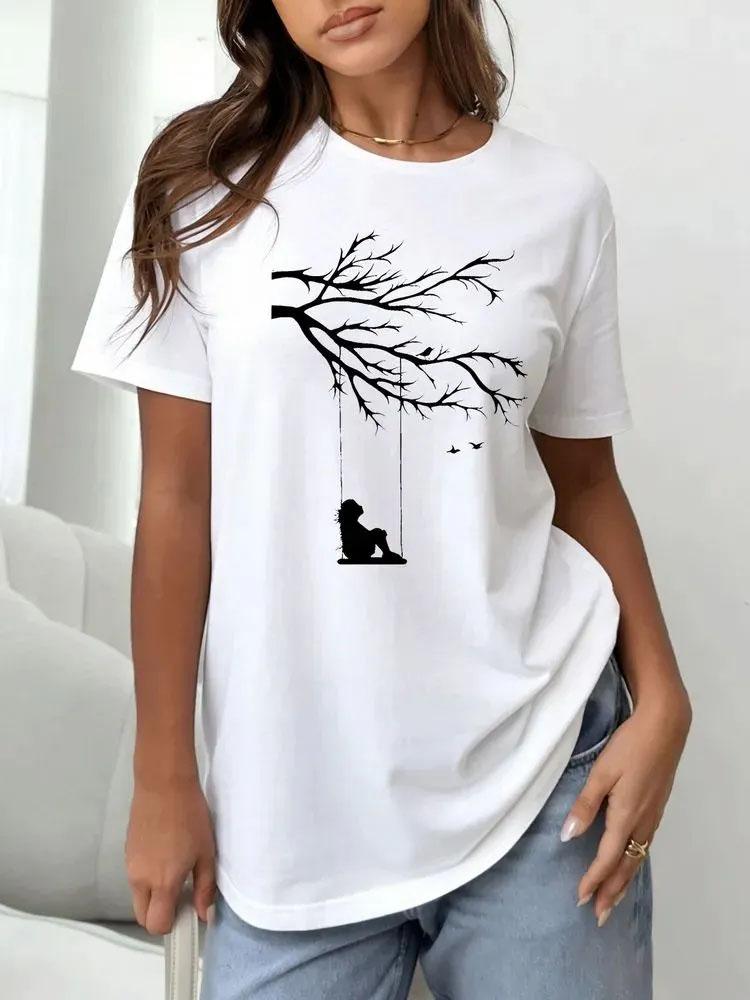Women Heart Print T Shirt Multi Styles Love Graphic Tees Summer Soft Cotton O Neck Short Sleeve Casual Loose Daily Tops Ladies
