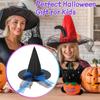 Witch Hat Halloween Costume for Kids Adults Durable Oxford Cloth Foldable Design Wide Brim Cosplay Hat for Parties