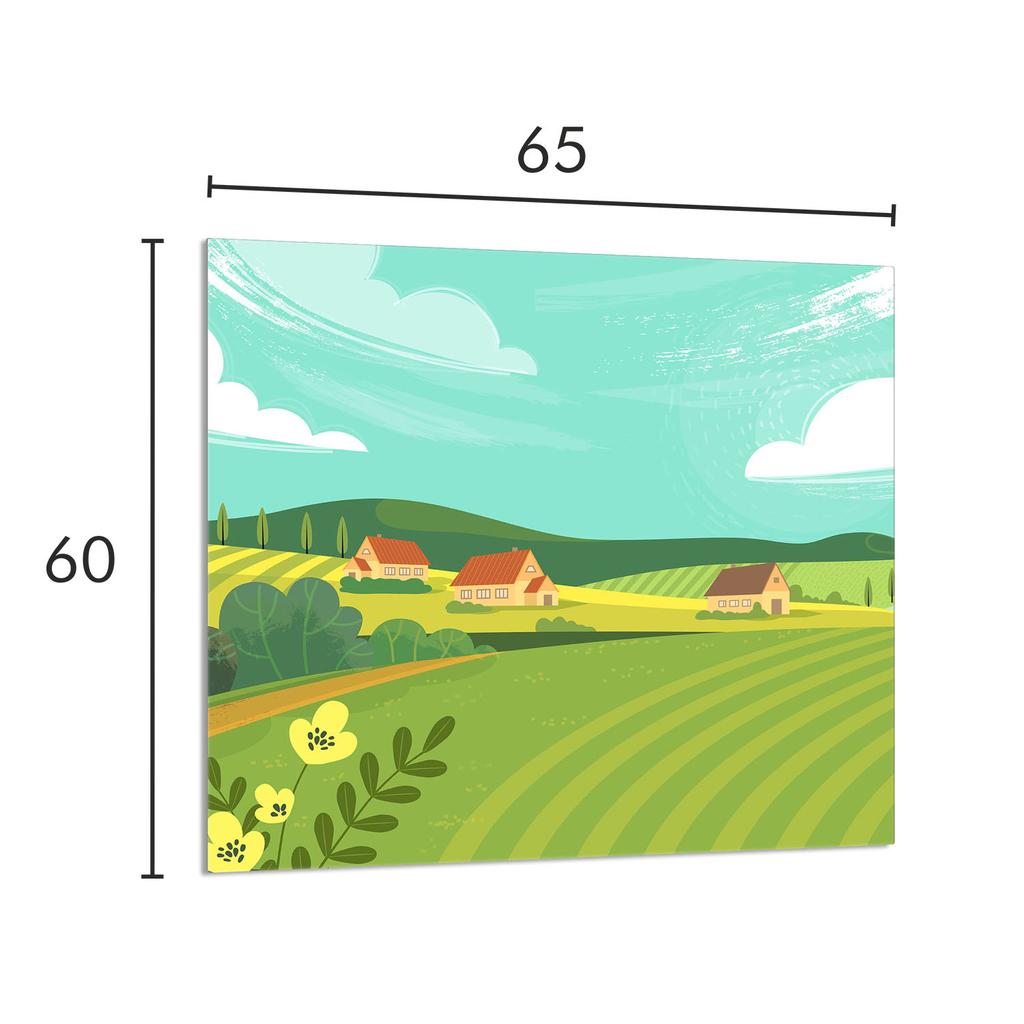 PANEL SZKLANY DO KUCHNI 65x60 Wieś