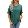 Summer New Women's T-shirt Solid Color Round Neck Loose Short-sleeved T-shirt Tops