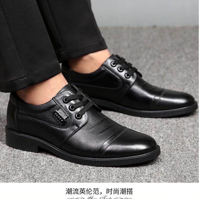 2025 весна и осень новые мужские кожаные туфли мужские туфли повседневные туфли деловые кожаные туфли на шнуровке мужские туфли с круглым носком