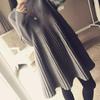 Dongdaemun Autumn/Winter Style Women's Knitted Sweater Dress with Pleated A-Line Doll Pullover
