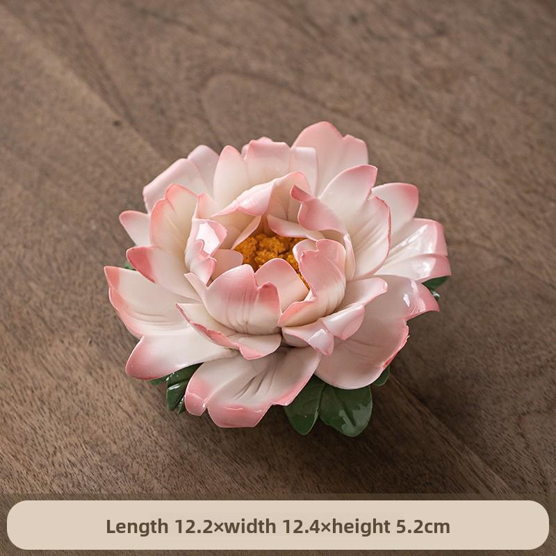 Имитация ручной лепки пион фарфоровый цветок керамический нитевидный благовонный держатель благовонная вставка чайная церемония настольный декоративный