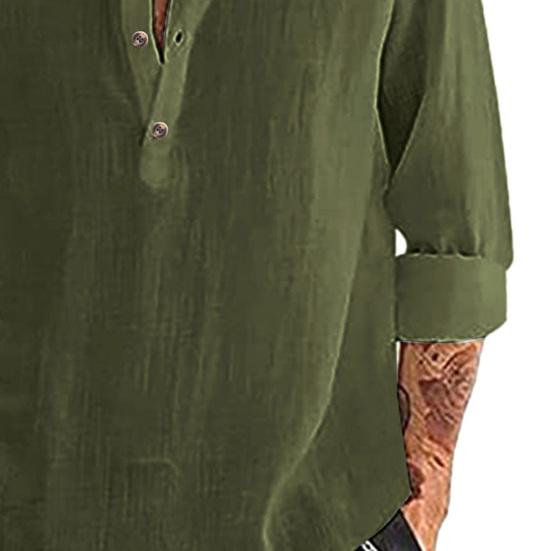 Tee Shirt Stand Collar Long Sleeve Solid Color Casual Fashion Men T-shirt for Shopping