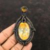 Bumble Bee Jasper Pendant Copper Wire Wrapped Pendant Natural Gemstone Jewelry Citrine Pendant Handmade Pendant Copper Jewelry Gift For Her