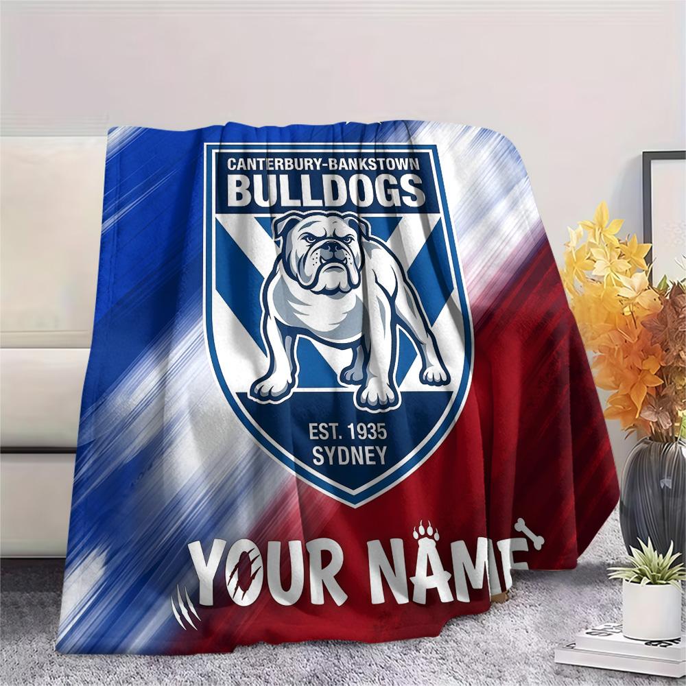 Custom Name Footscray Bulldogs Flannel Blanket, High quality Comfortable for All Seasons, Home Decor, Warmth and Comfort