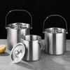 Stainless Steel Ice Bucket with Lid And Tongs 2/3L Large Capacity Double Wall Insulated Ice Bucket for Parties Wine Champagne Cocktails Home Bar