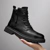 Fashion Genuine Leather Men Ankle Boots Black High Top Men Boots 2025 Winter Warm Outdoor Boot Punk Style Man Motorcycle Boots
