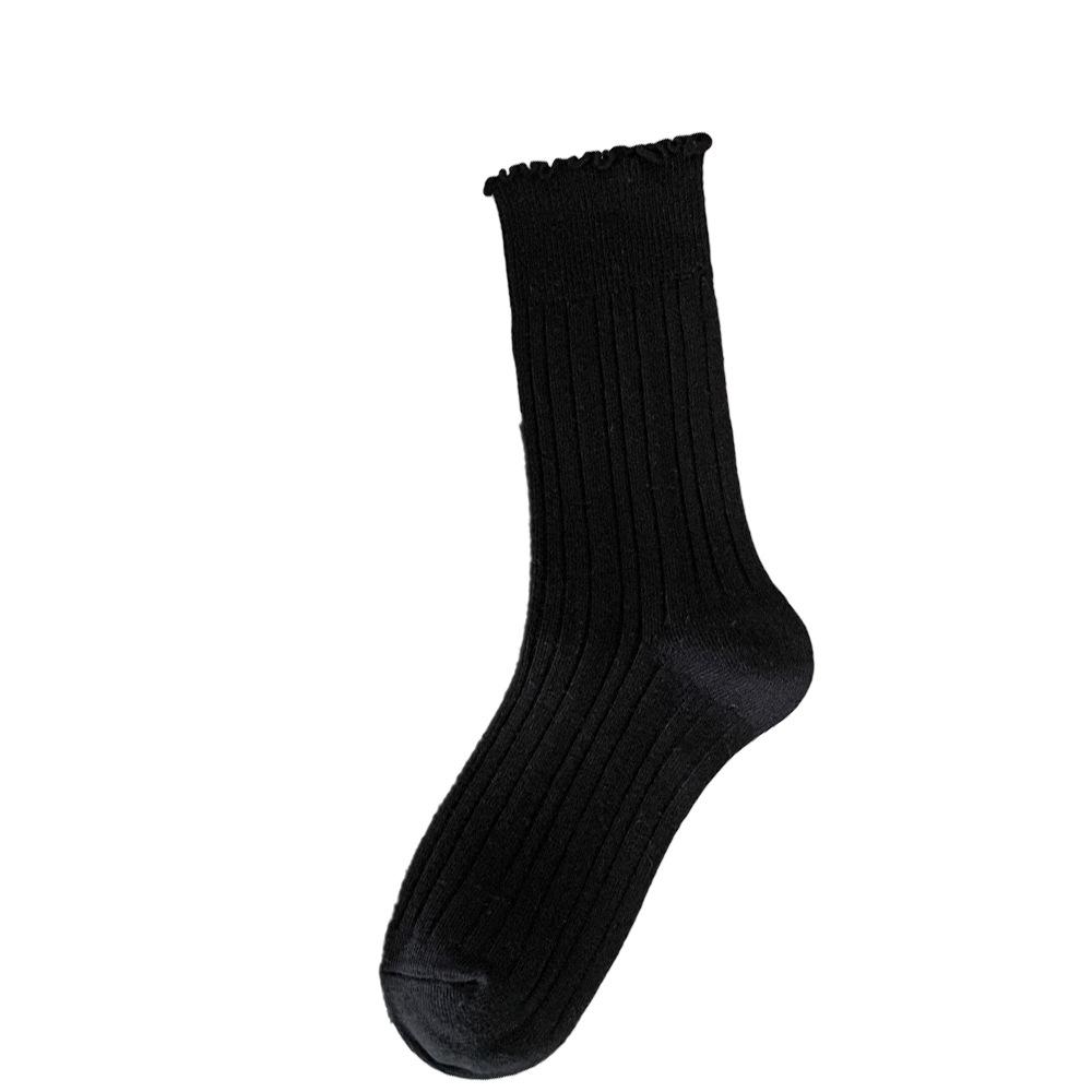 Кружевные носки для женщин на осень и зиму, теплые хлопковые носки до середины икры, махровые носки до колена, однотонные, универсальные