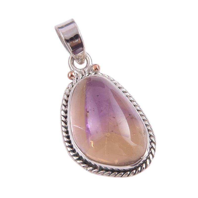 Natural Ametrine Gemstone Handmade 925 Solid Sterling Silver Pendant 1.50" f5Z64