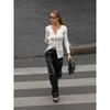 Women S White Slim Fit Long Sleeve Knitted Cardigan Casual Fashion