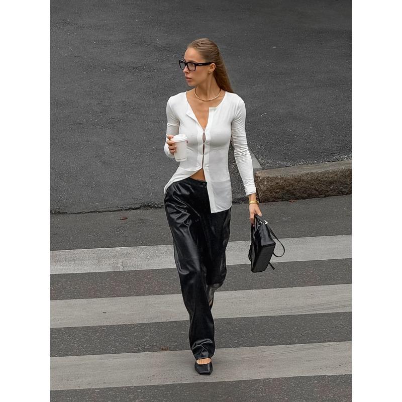 Women S White Slim Fit Long Sleeve Knitted Cardigan Casual Fashion