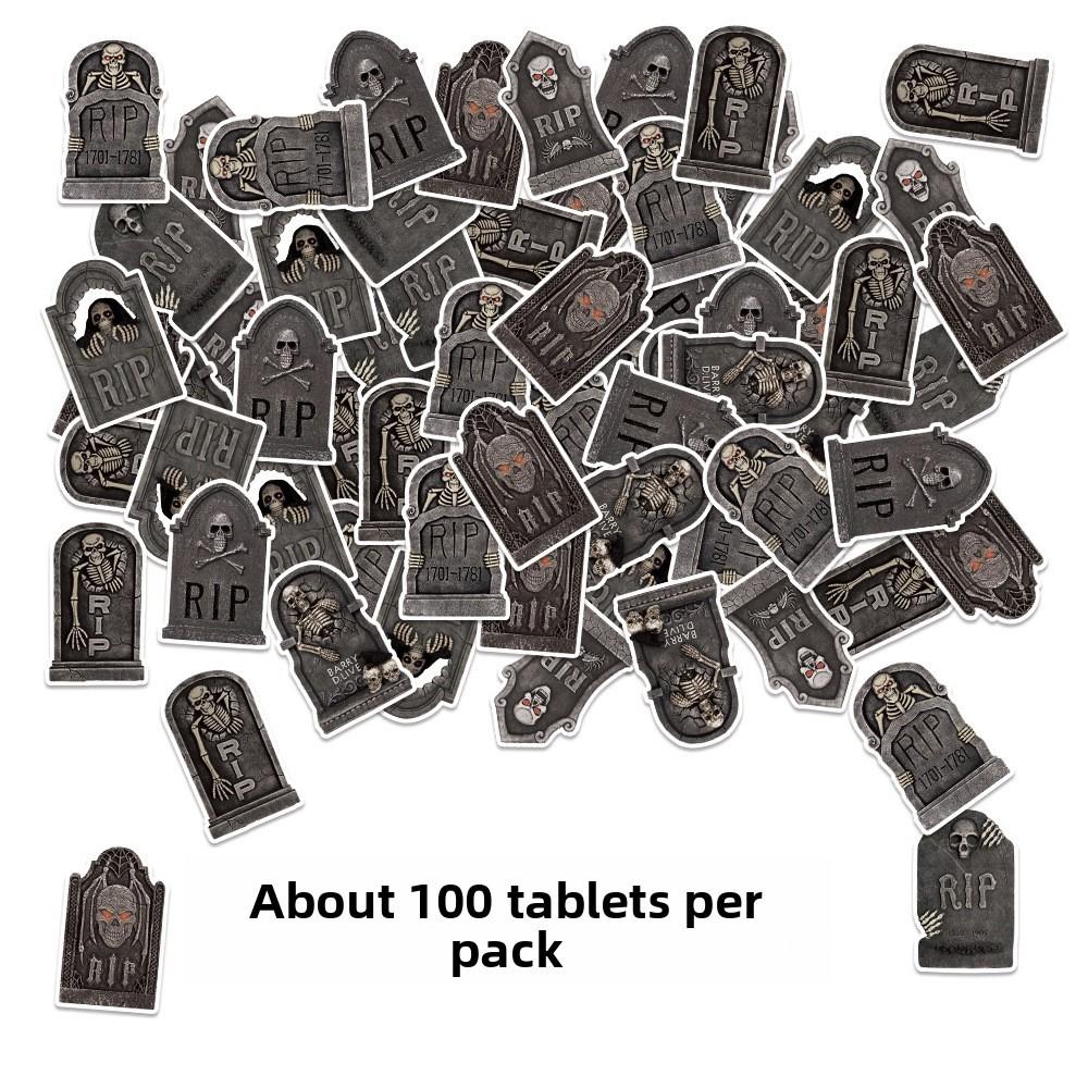 Theme Skeleton Tombstone Confetti Halloween Party Decoration Throwing Props