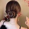 Tassel Hanfu Hairpin Flower Wooden Hair Stick Classical Cheongsam Accessories