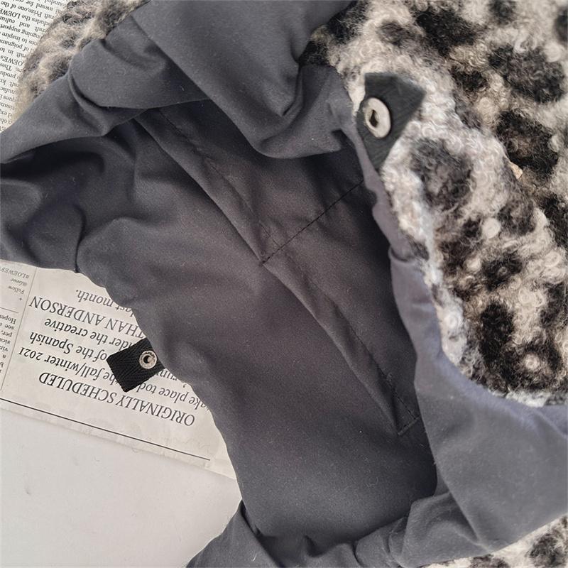 Пушистая наплечная сумка для женщин, ретро-модная сумка-тоут с леопардовым принтом, большая вместимость, студенческая сумка для девочки из овечьей шерсти для хранения CLE