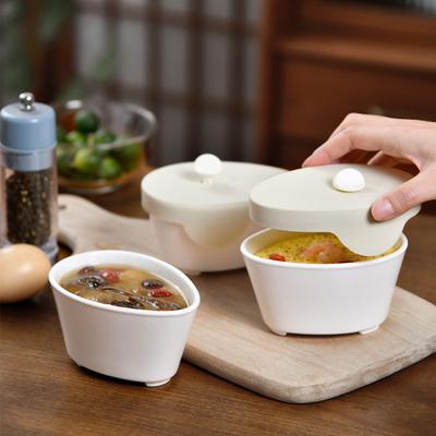 Керамическая миска для варки яиц на пару, домашняя миска для варки куриных яиц, специальная столовая посуда с крышкой, чашка для тушёных яиц, маленькая вспомогательная миска для еды