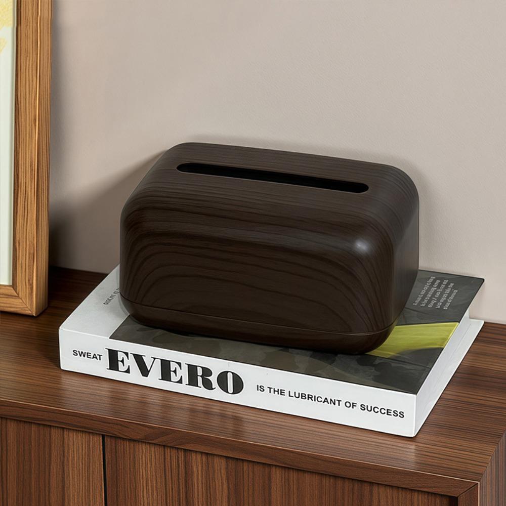 Ins Style Imitation Wood Grain Tissue Box Anti Slip Napkin Dispenser Coffee Table