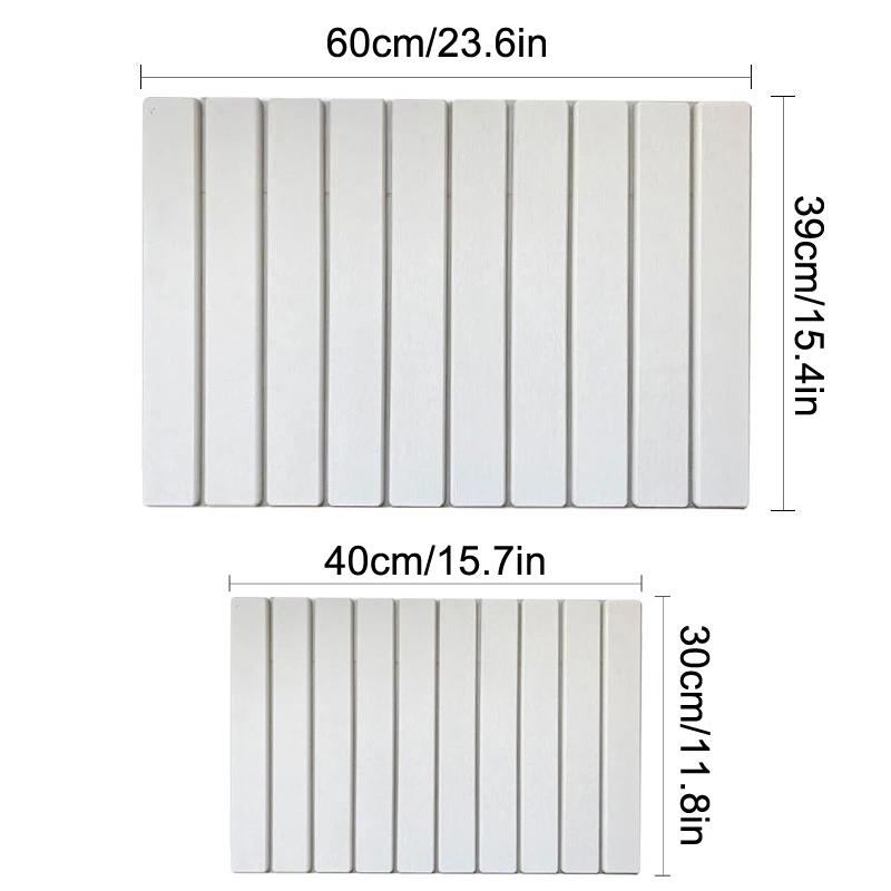 Stone Dish Drying Mat Super Absorbent Diatomaceous Earth Drying Mats Foldable Stone Dish Mat Kitchen Countertop Crockery Mat