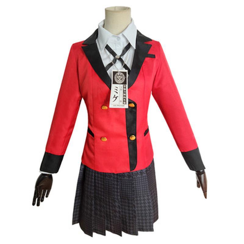 4PCS Full Set Anime Kakegurui Momobami Kirari Cosplay Costume Jabami Yumeko Cosplay Costume Igarashi Sayaka Uniform