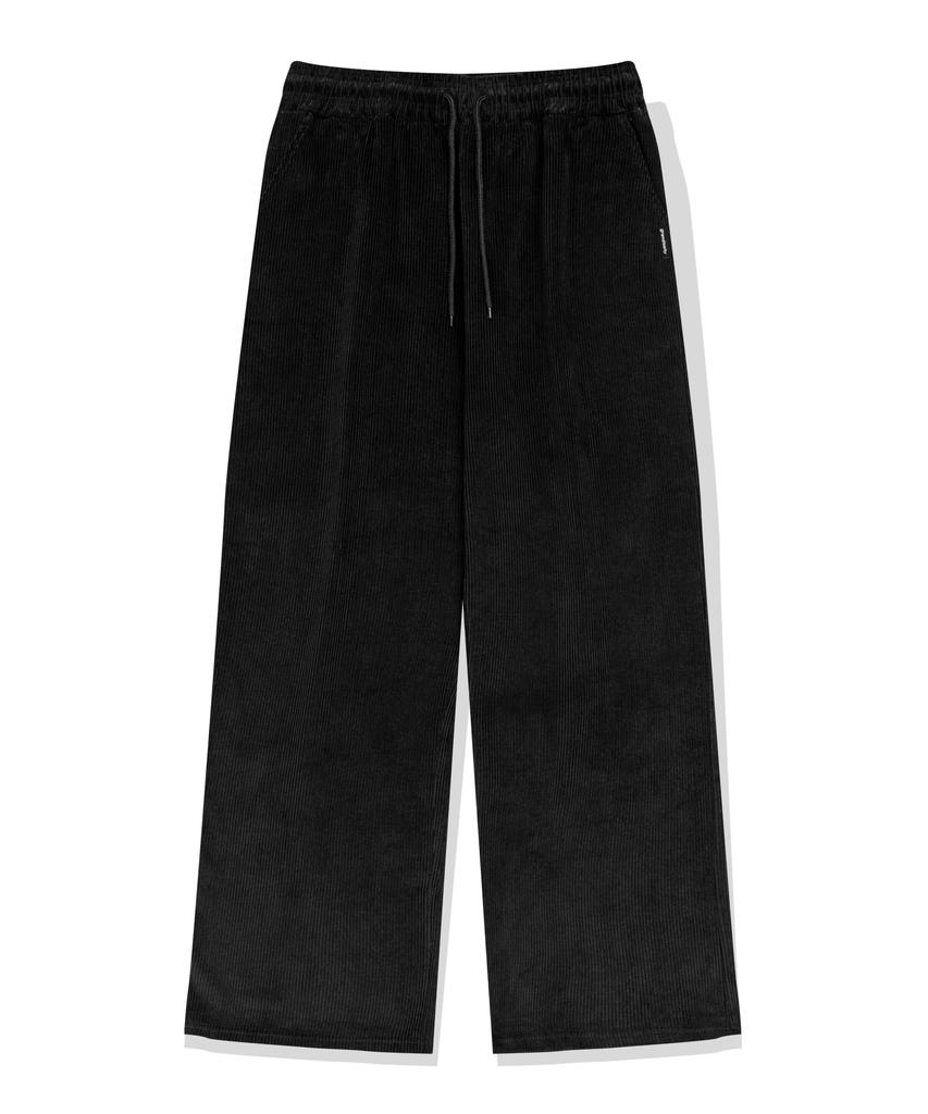 GRANDIOSITY Corduroy Wide Elastic Pants (Black)