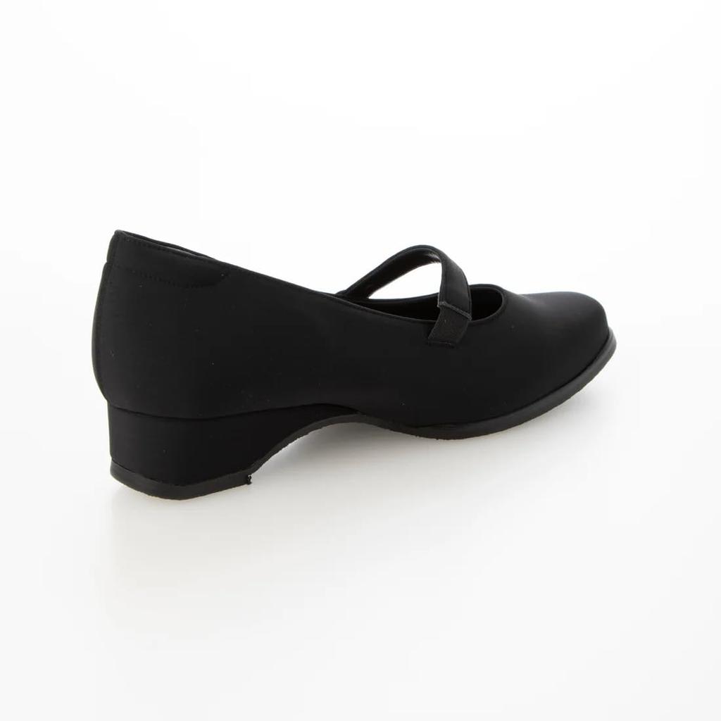 Formal pumps for with silent arch suitable for formal occasions shoe numerical women, black, strap, water-repellent finish, heel, support, (106915)