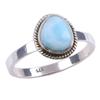 Natural Republic Ларимар Драгоценный камень Ручной работы 925 Стерлинговое серебро Кольцо Размер 10 H2j50