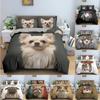 Cute Dog Bedding Set Animals Pattern Duvet Cover Bedroom Printed Comforter Set With Pillowcase Queen Single Double Size