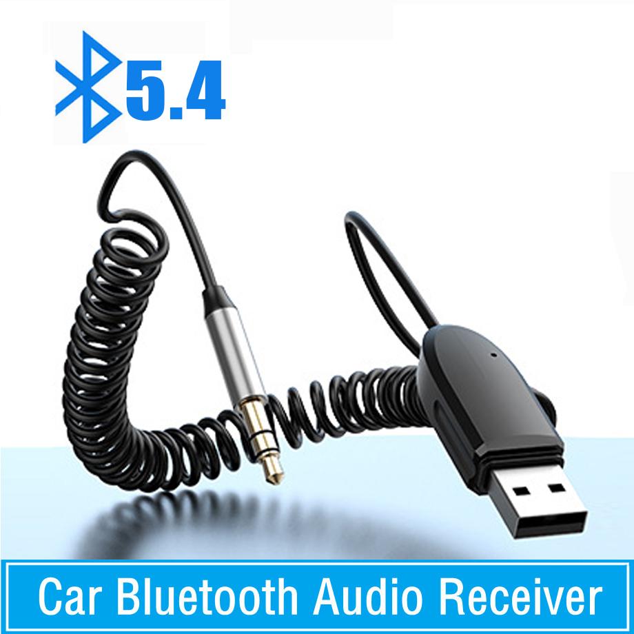 Bluetooth 5.4 аудио приемник автомобильный комплект 3.5 мм разъем AUX стерео музыкальный комплект USB Dongle беспроводной адаптер для автомобильного радио усилитель динамика