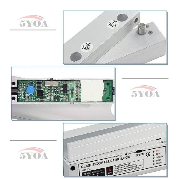 5YOA Electric Drop Bolt Lock Security for Fully Frame Less Glass Door Electronic   Access Control System Kit