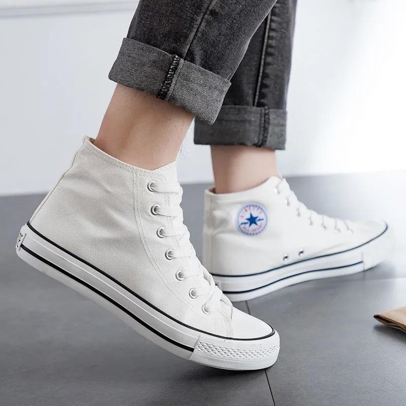 Мужская обувь с высоким берцем, парусиновые туфли, мужская весенне-осенняя студенческая пара, корейская версия, ретро-обувь Harajuku, женская обувь