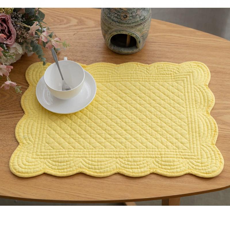 Quilted Placemats Washable-13X18 inches Rectangular Placemats for Kitchen Table-100% Cotton Fabric Rectangular Table Mats