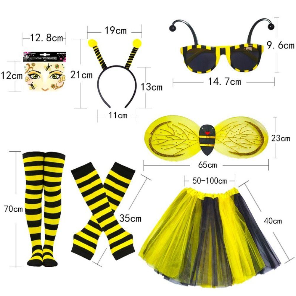 Tutu Skirt Bumblebee Costume Striped Knee Stocking Honey Bee Costume Bee Costume Set For Women