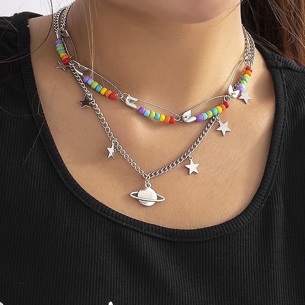 Женское ожерелье с подвеской в ​​виде звезды, модное женское колье-колье, ювелирные изделия, простые женские ювелирные изделия с пятиугольной звездой, подарки