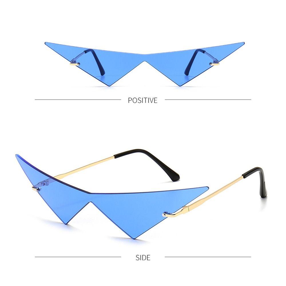 UV400 Ocean Lens Rimless Hip Hop Sunglasses Sun Glasses Women Triangle Sunglasses Eyewear