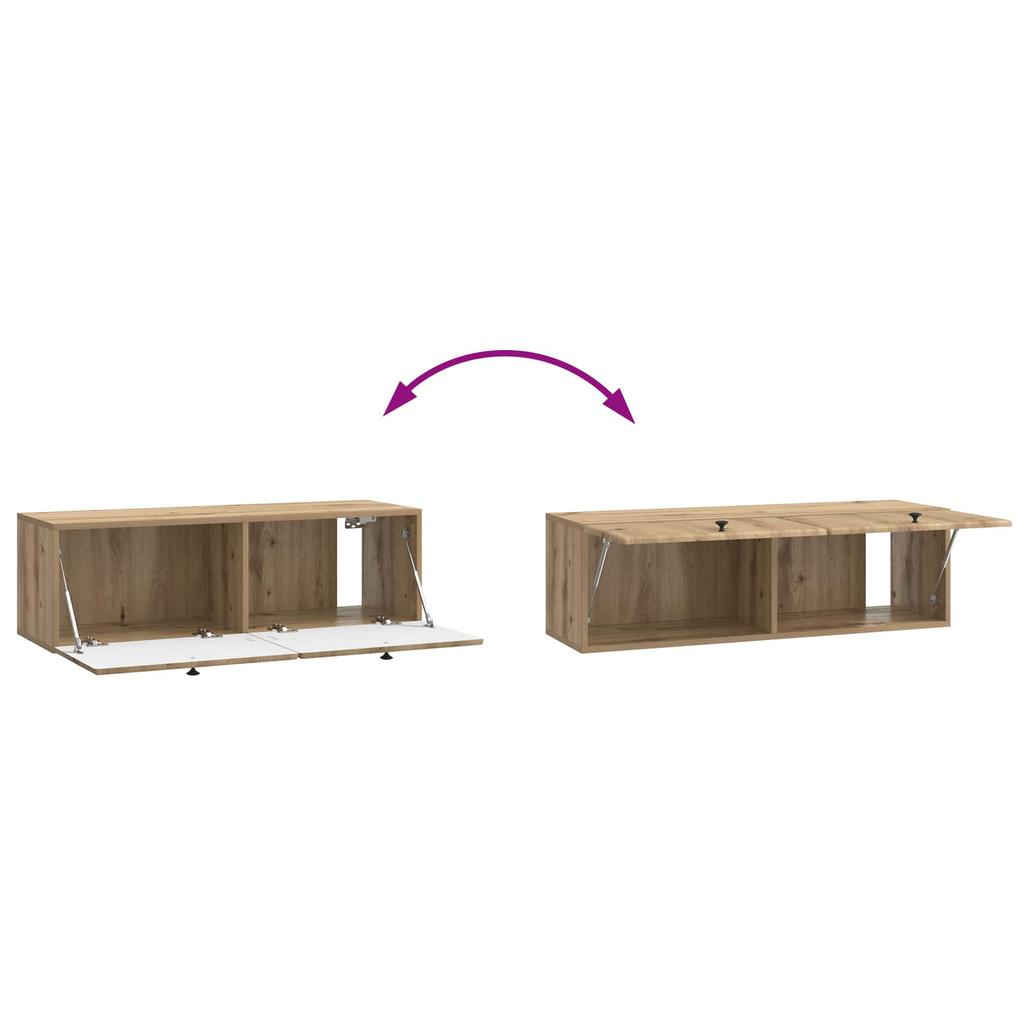 Wall Mounted TV Cabinet 98 x 31 x 30 cm Artisan Oak