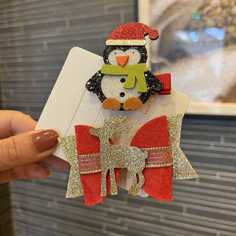 Милые рождественские заколки-банты для девочек - Нарядные боковые заколки и аксессуары для челки