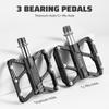 Сверхлегкие велосипедные педали из алюминиевого сплава, 3 подшипника, велосипедные педали, противоскользящие, водонепроницаемые, плоский широкий велосипед