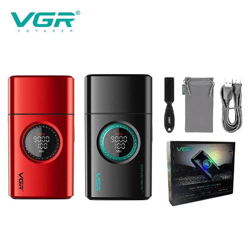Оригинальная VGR 377 Мини-триммер для стрижки волос Металлический корпус Мужская машинка для стрижки волос Умный цифровой дисплей LED Бритва Профессиональная роторная мужская электрическая машинка для стрижки