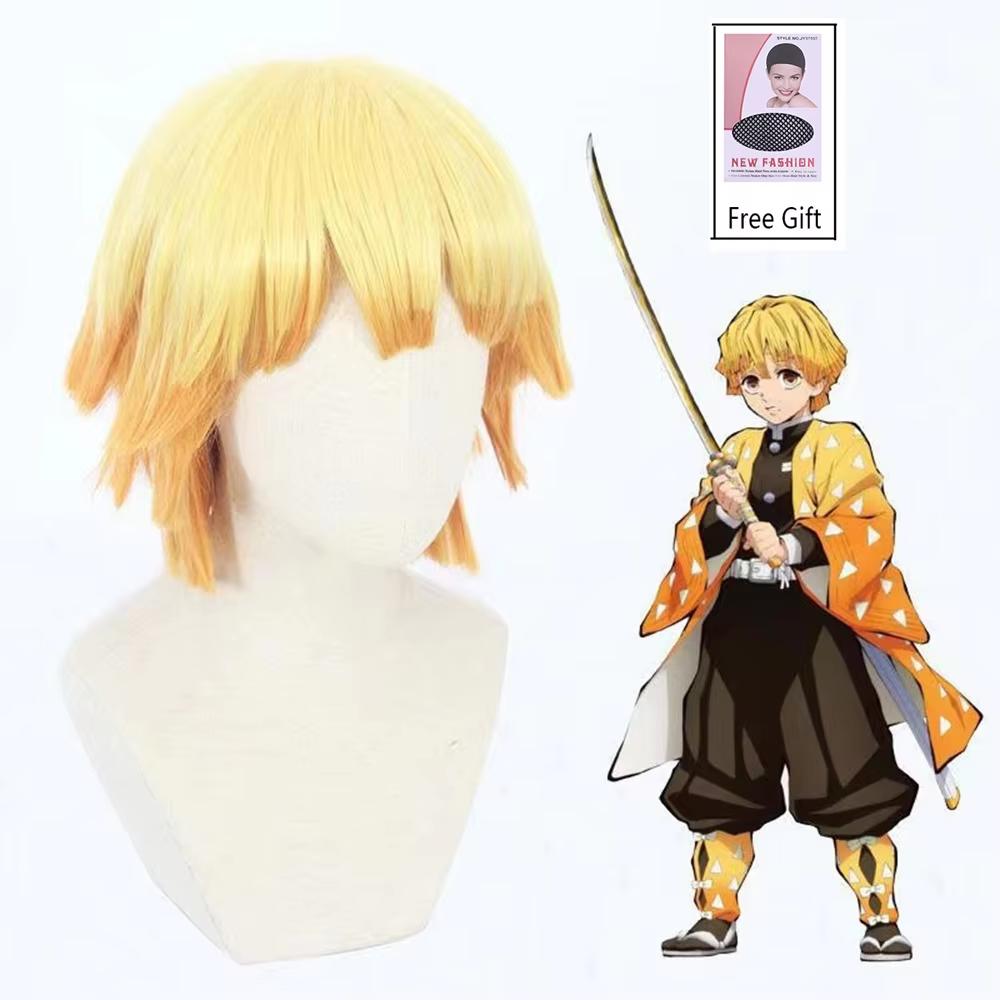 Аниме Клинок, рассекающий демонов Канродзи Мицури Kimetsu No Yaiba Женский Косплей Парик Зеленый Розовый Разноцветные Косы Волосы Парики Синтетический Парик