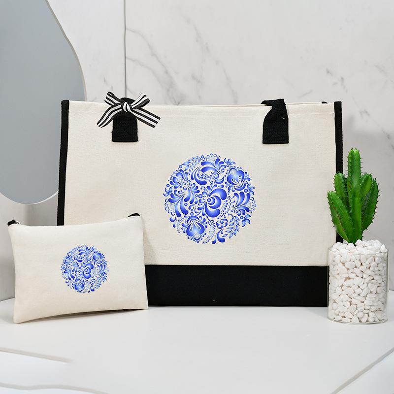 Холщовая сумка через плечо, большая вместительная сумка с принтом, женская модная легкая портативная сумка для подарков и покупок